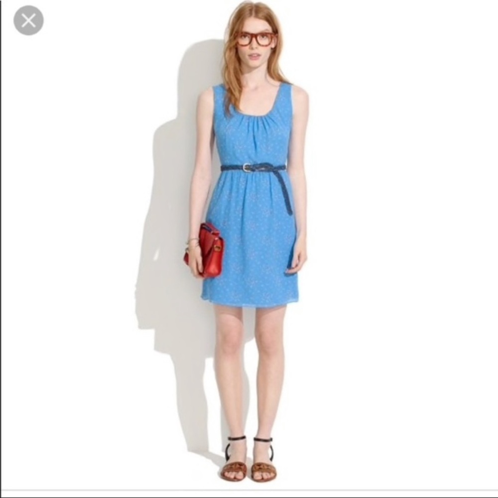 Madewell silk rosebud print dress with twist back